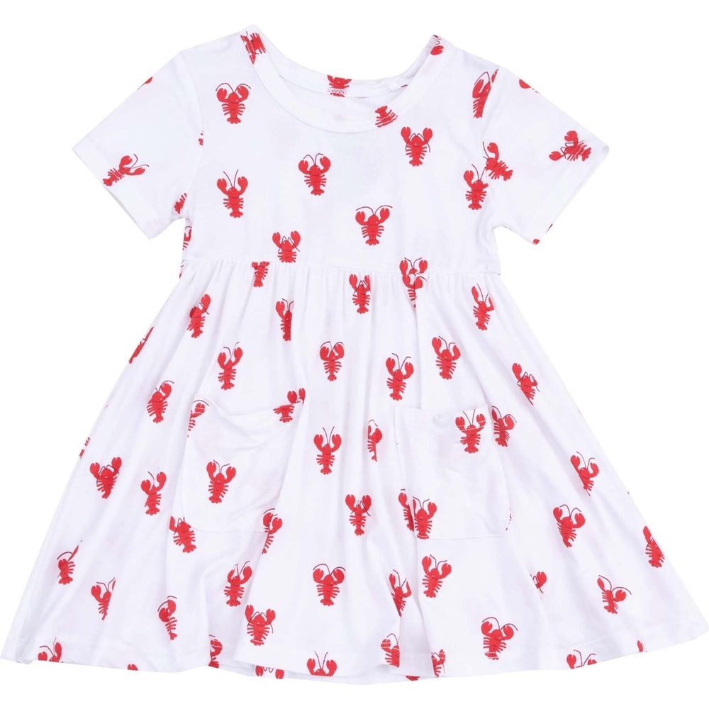 Angel Dear Lobster Bamboo Twirl Dress with Pockets 12-18M